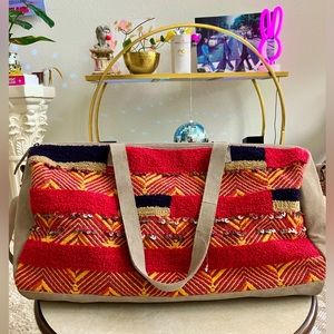 Free People first class embellished weekender in primrose garden